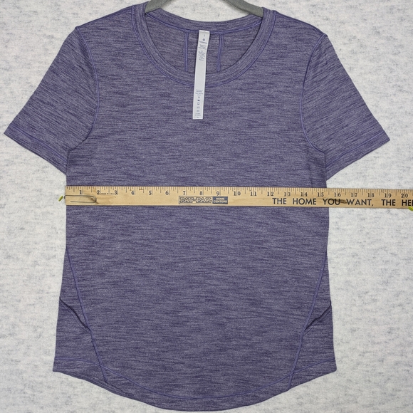 Lululemon Women's Long Distance Short Sleeve Tee Heathered Lilac Sz 2 - Picture 8 of 10